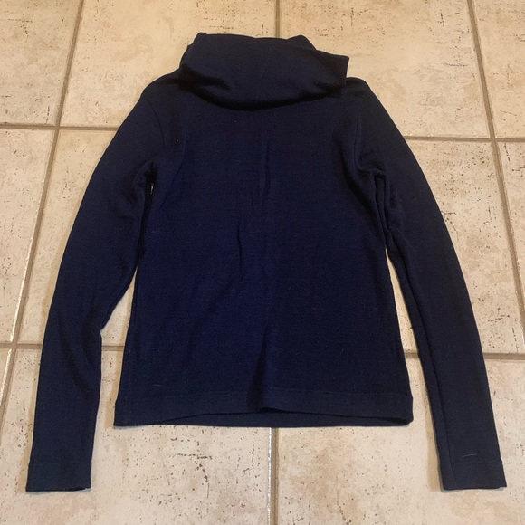 Vintage TAMRA Navy Blue Cowl Neck/Turtleneck Sweater Made in Hong Kong Size L - Picture 2 of 7